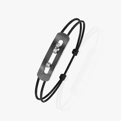 Cordon Move Titanium Graphite XL Bracelet Diamant Graphite Titanium
