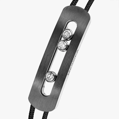 Cordon Move Titanium Graphite XL Bracelet Diamant Graphite Titanium