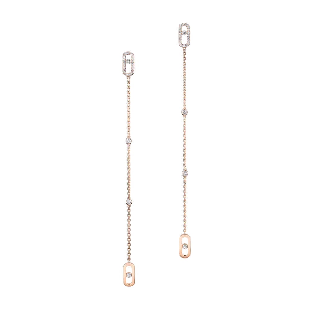 Pendantes Move Uno Boucles d'oreilles Diamant Or Rose