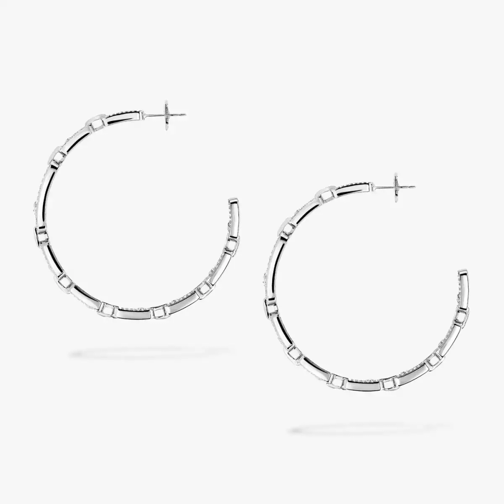 Créoles Move Link MM Boucles d'oreilles Diamant Or Blanc