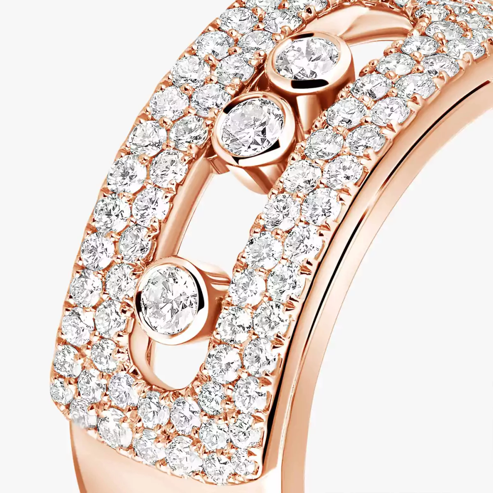 Move Noa GM Pavée Bague Diamant Or Rose