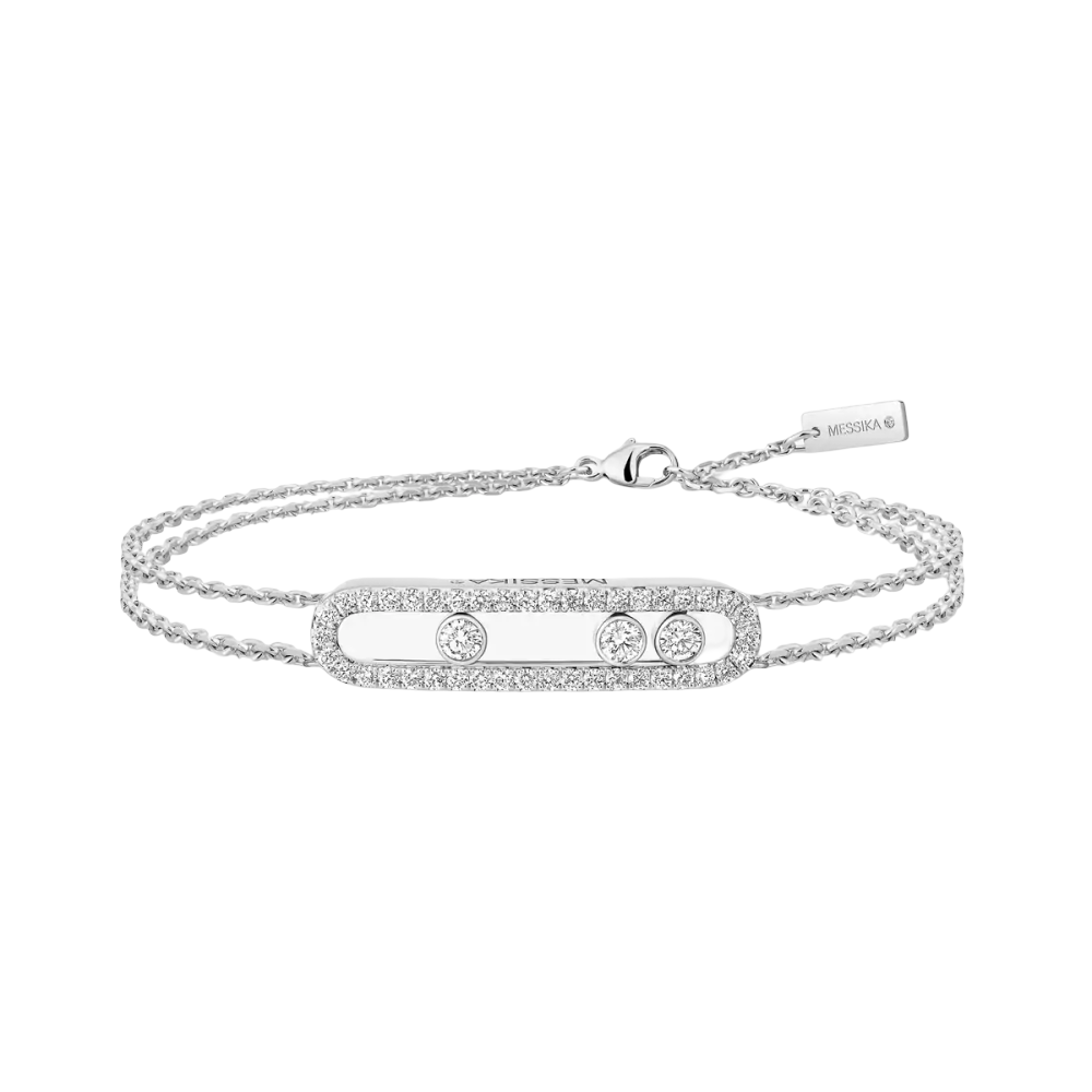 Move Classique Pavé Bracelet Diamant Or Blanc
