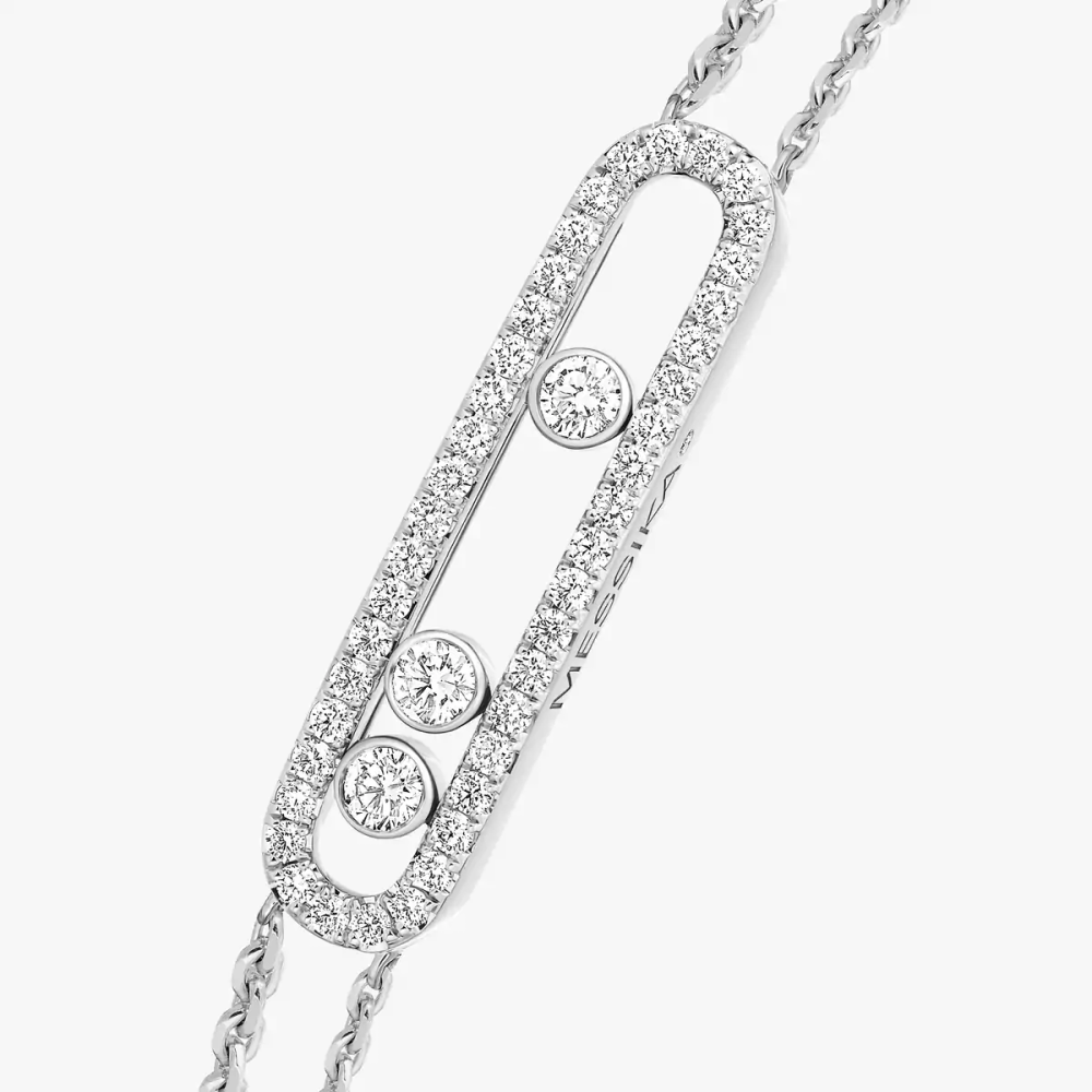 Move Classique Pavé Bracelet Diamant Or Blanc