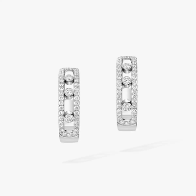Créoles Move Pavées Boucles d'oreilles Diamant Or Blanc