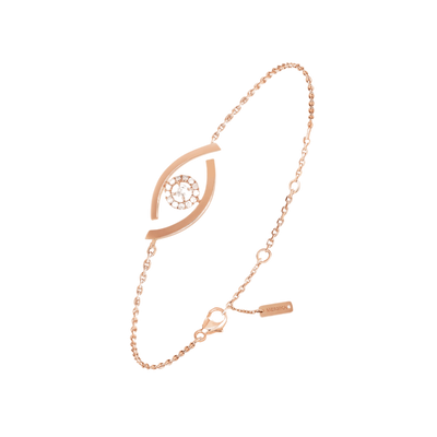 Lucky Eye Pink Gold Diamond Bracelet