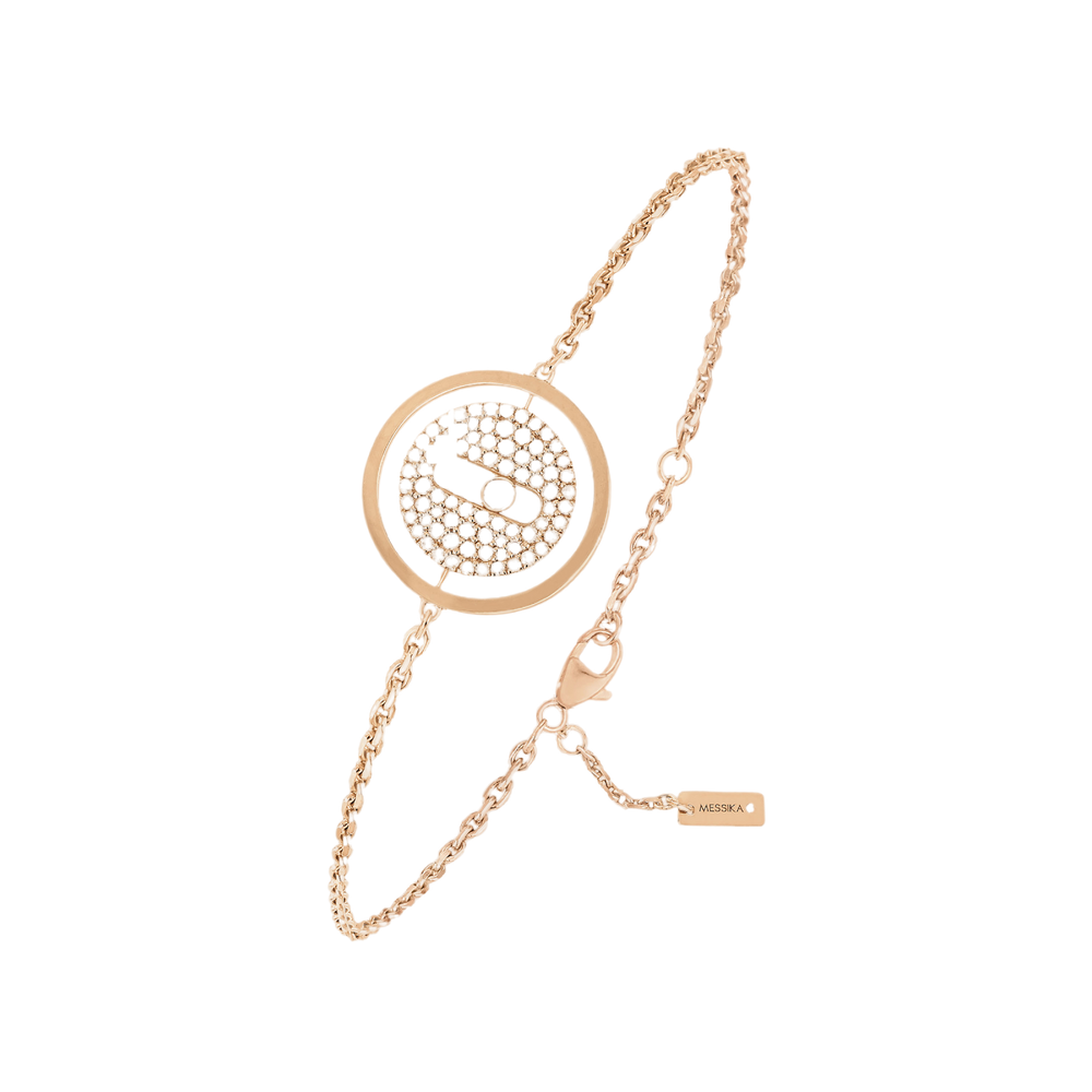 Lucky Move Pavé SM Pink Gold Diamond Bracelet