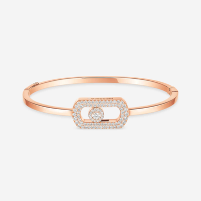 Pink Gold Diamond Bracelet So Move Pavé Bangle