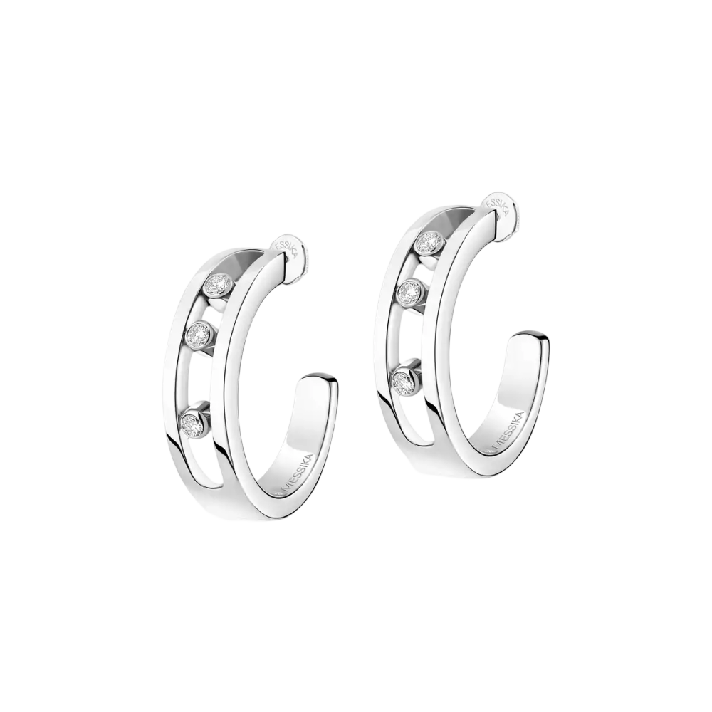 Créoles Move Boucles d'oreilles Diamant Or Blanc