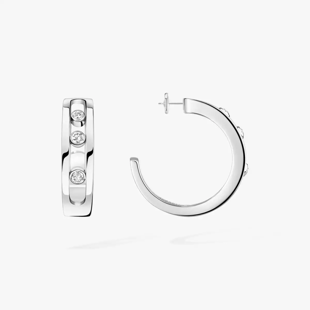 Créoles Move Boucles d'oreilles Diamant Or Blanc