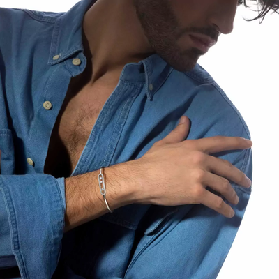 Move Pavé Thin White Gold Diamond Bracelet