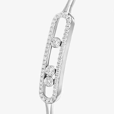 Move Pavé Thin White Gold Diamond Bracelet