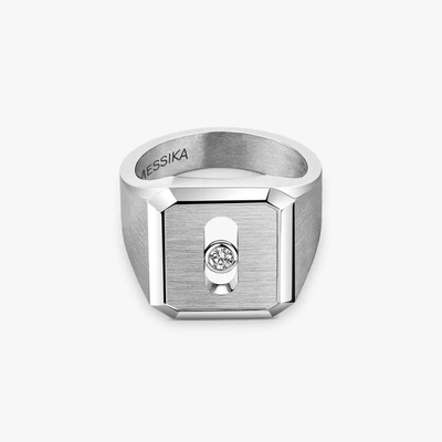Move Titanium Natural Signet Ring Natural Titanium Diamond Ring