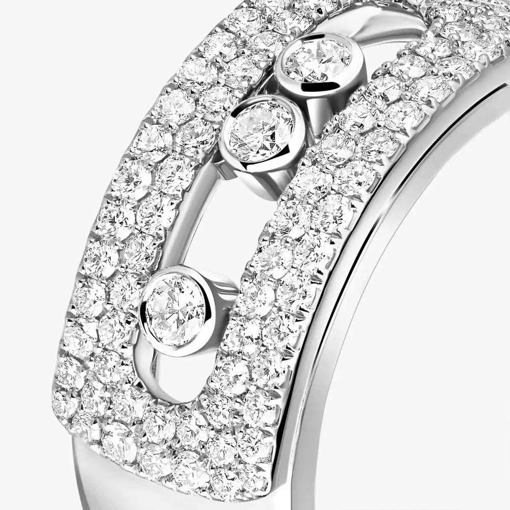 Bague pavée Move Noa GM Bague Diamant Or Blanc