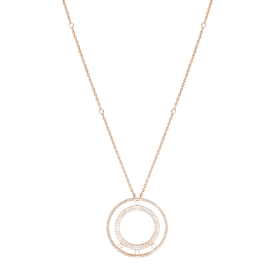 Move Romane Long Diamond Pavé Necklace Pink Gold Diamond Necklace