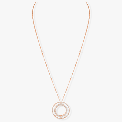 Move Romane Long Diamond Pavé Necklace Pink Gold Diamond Necklace