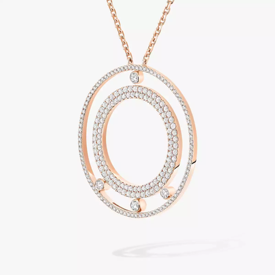 Collier Long Move Romane Pavé Collier Diamant Or Rose