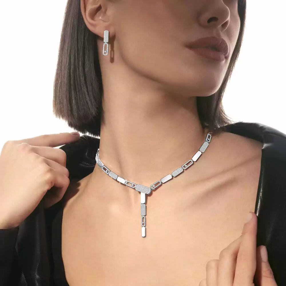 Imperial Move PM Boucles d'oreilles Diamant Or Blanc