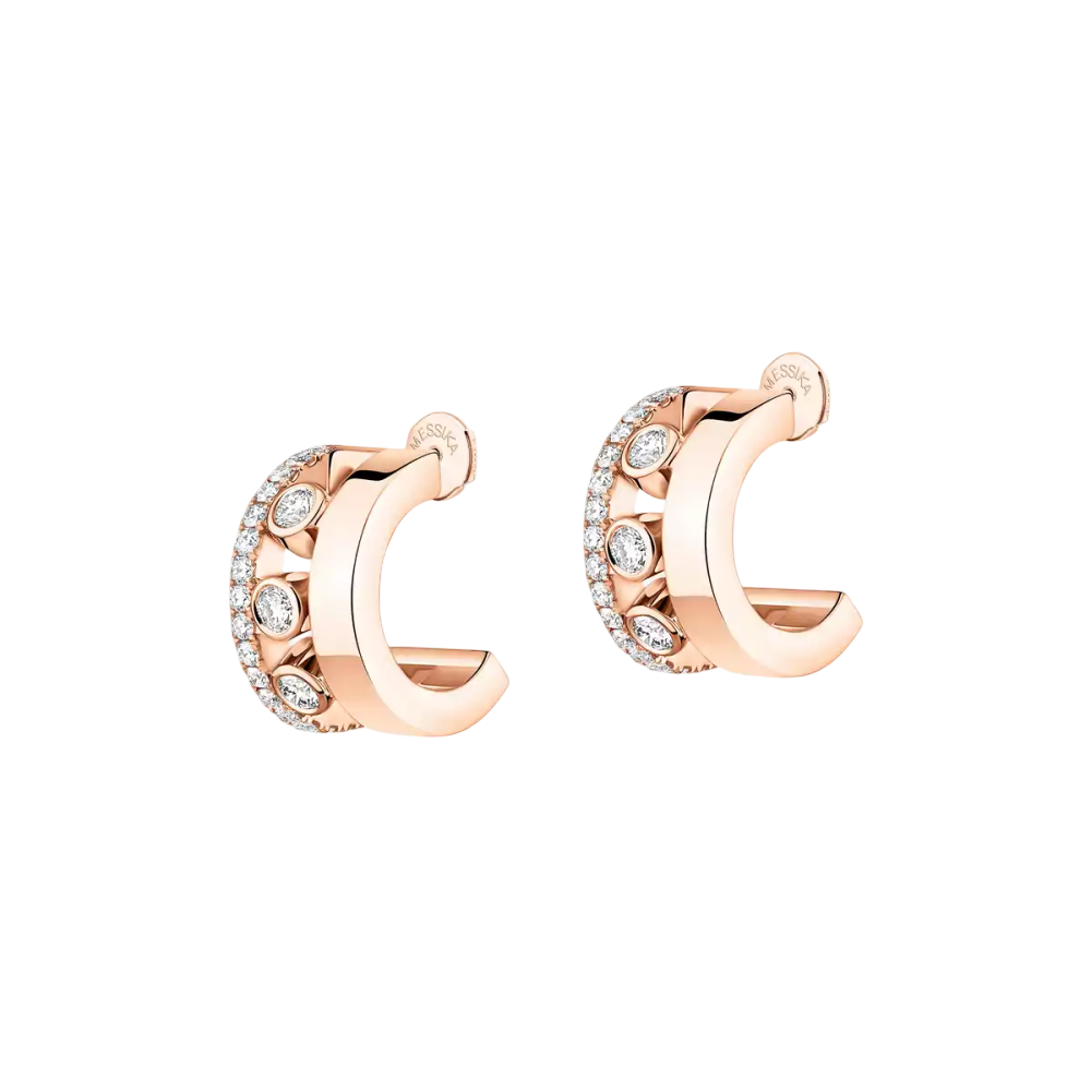 Mini Créoles Move Romane Boucles d'oreilles Diamant Or Rose