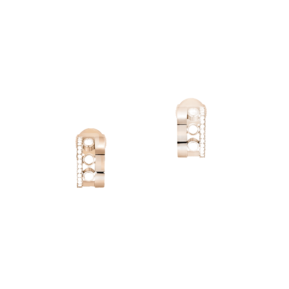 Move Romane Mini Hoops Pink Gold Diamond Earrings