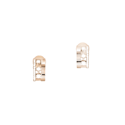 Move Romane Mini Hoops Pink Gold Diamond Earrings