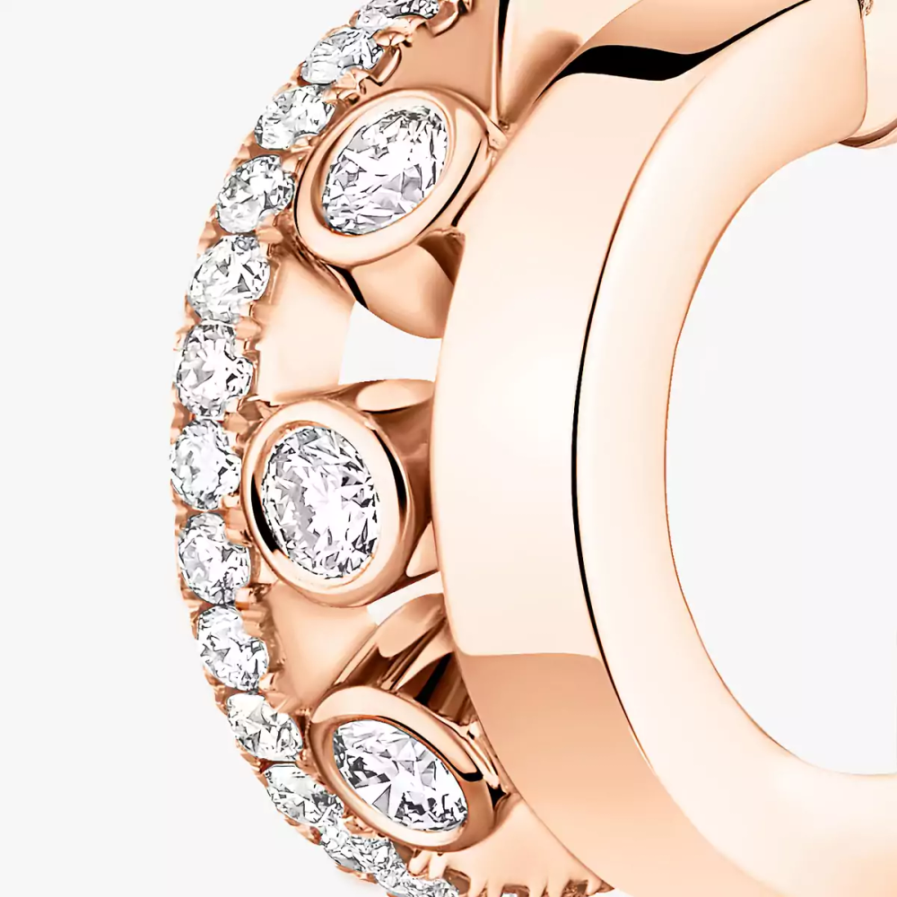 Mini créoles Move Romane Boucles d'oreilles Diamant Or Rose