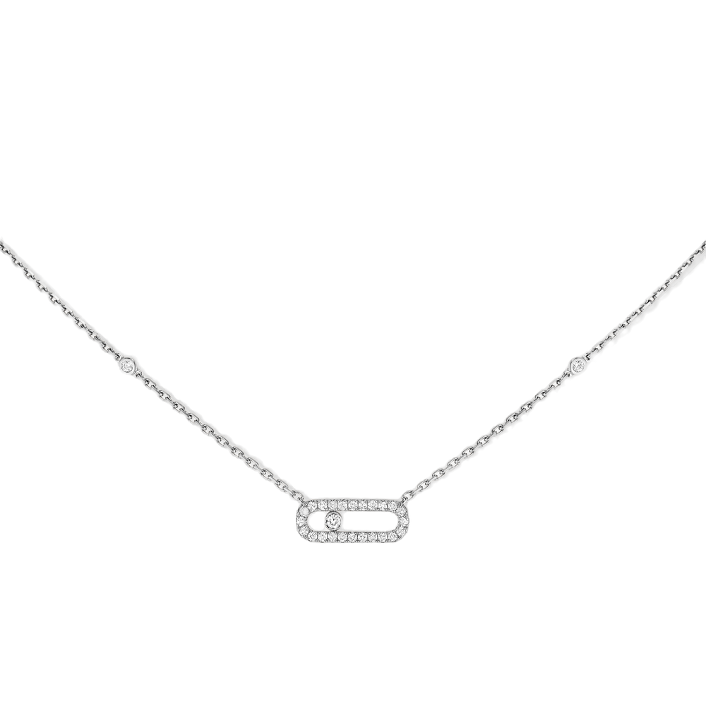Move Uno Pavé White Gold Diamond Necklace