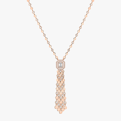 D-Vibes Tassel Pink Gold Diamond Necklace