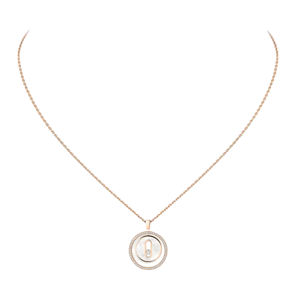 Collier nacre blanche Lucky Move PM Collier Diamant Or Rose