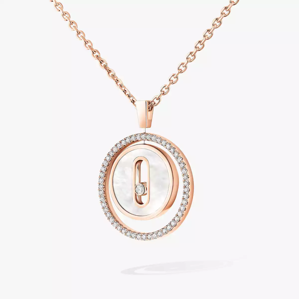 Collier nacre blanche Lucky Move PM Collier Diamant Or Rose