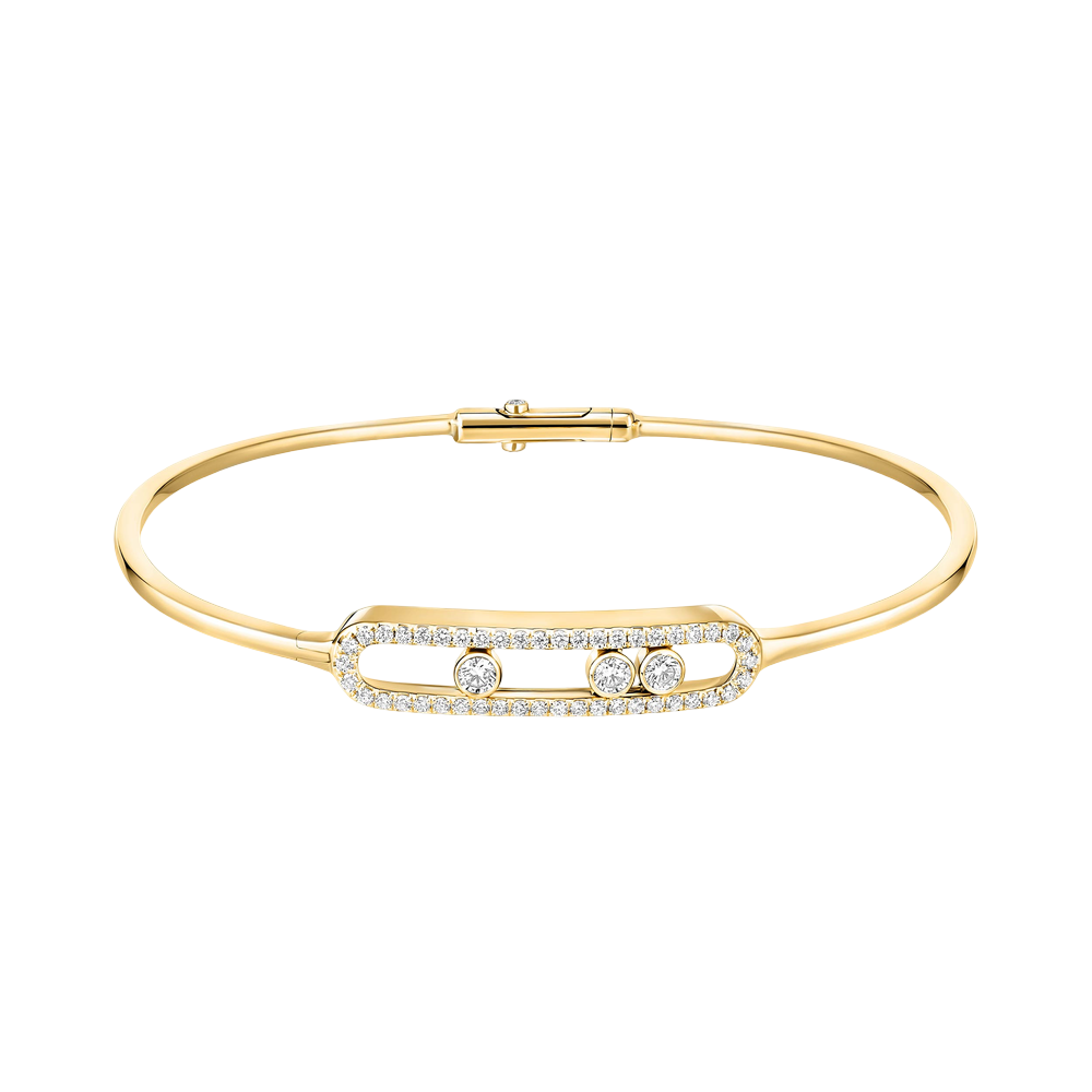 Jonc Move Pavé Bracelet Diamant Or Jaune
