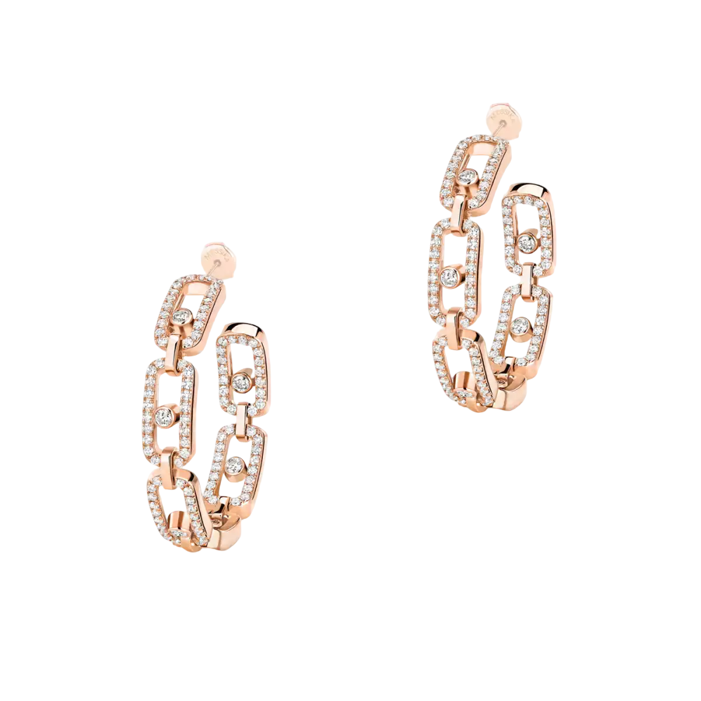 Créoles Move Link PM Boucles d'oreilles Diamant Or Rose