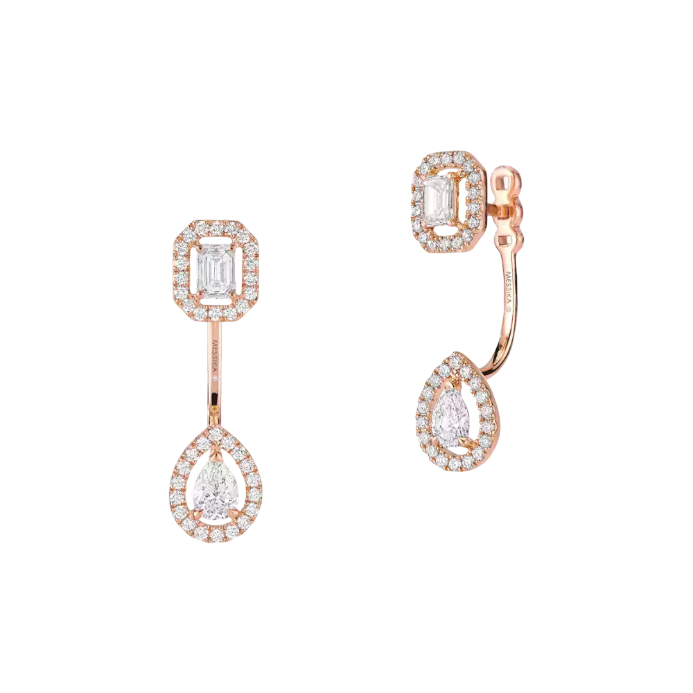 My Twin Toi & Moi 0,15ct x2 Boucles d'oreilles Diamant Or Rose