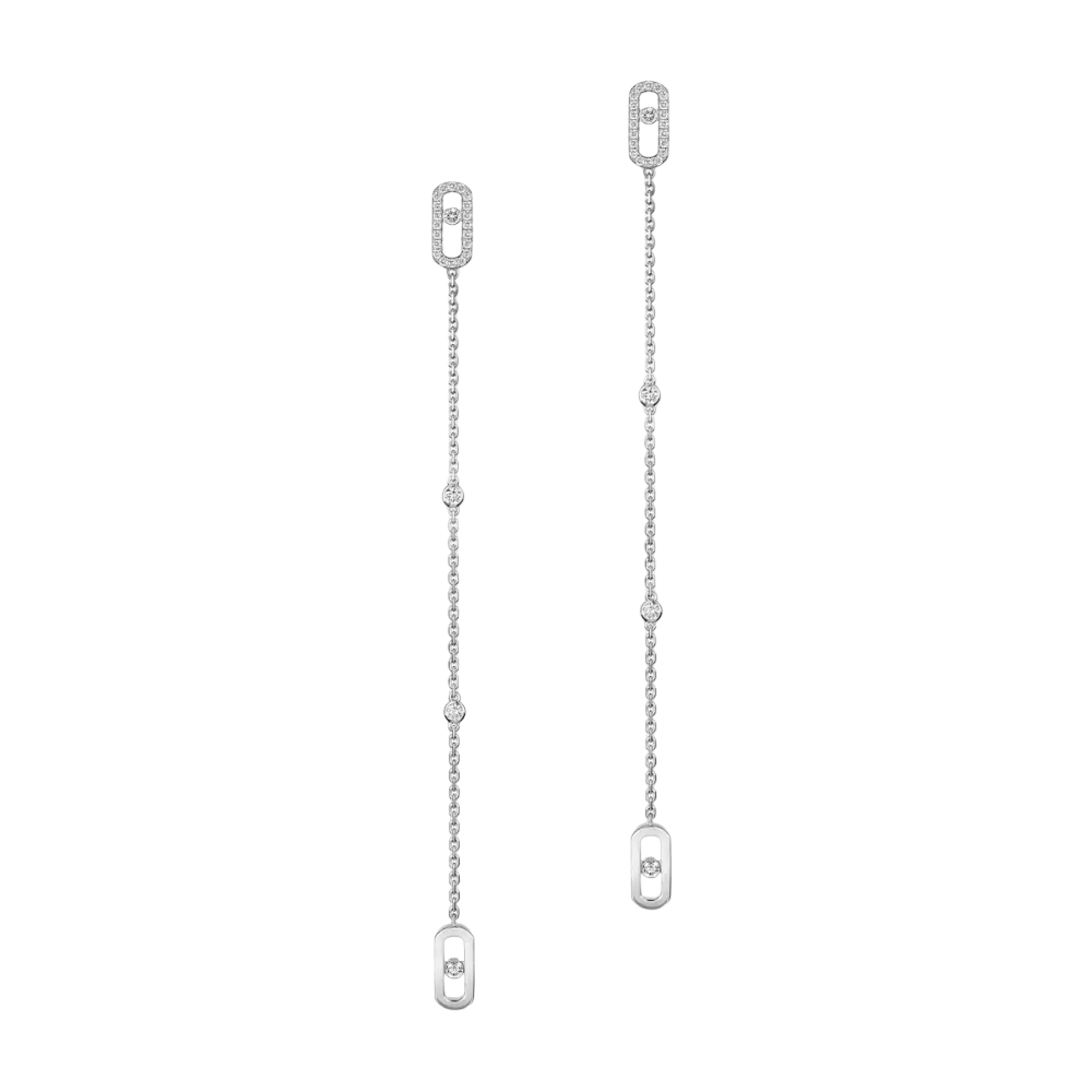 Pendantes Move Uno Boucles d'oreilles Diamant Or Blanc