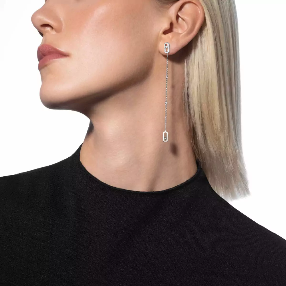 Pendantes Move Uno Boucles d'oreilles Diamant Or Blanc