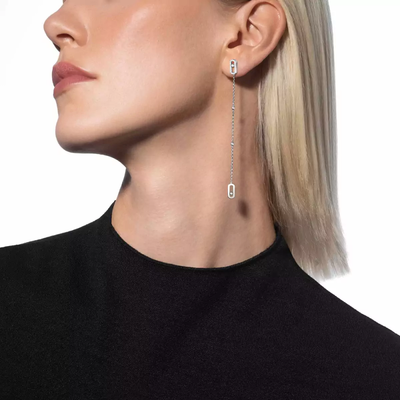 Pendantes Move Uno Boucles d'oreilles Diamant Or Blanc