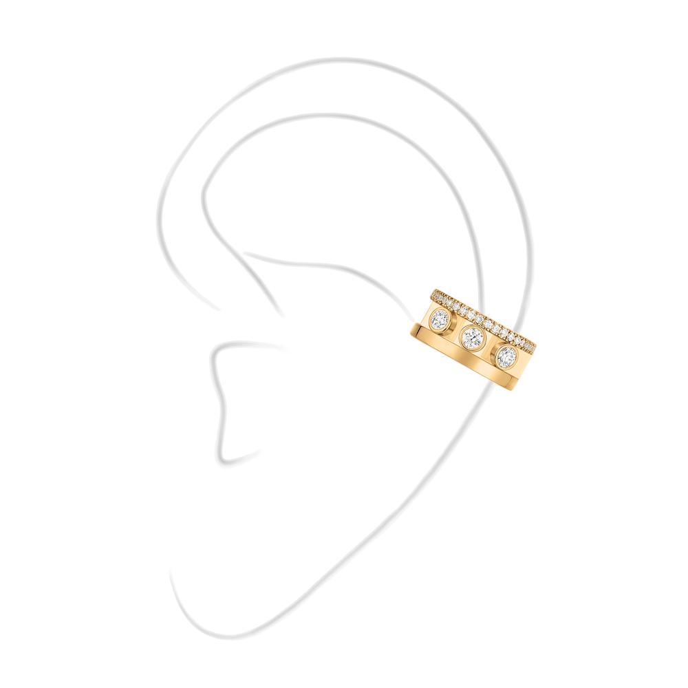 Move Romane Earring clip Yellow Gold Diamond Earrings