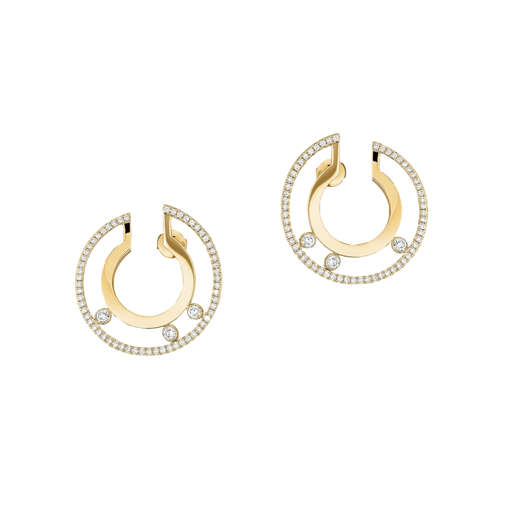 Move Romane Small Hoop Yellow Gold Diamond Earrings