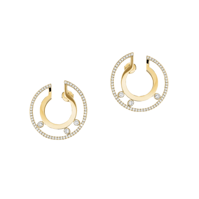 Move Romane Small Hoop Yellow Gold Diamond Earrings