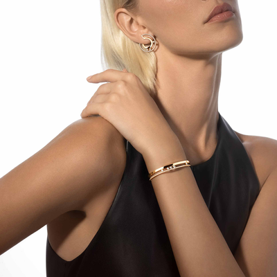Move Romane Small Hoop Yellow Gold Diamond Earrings