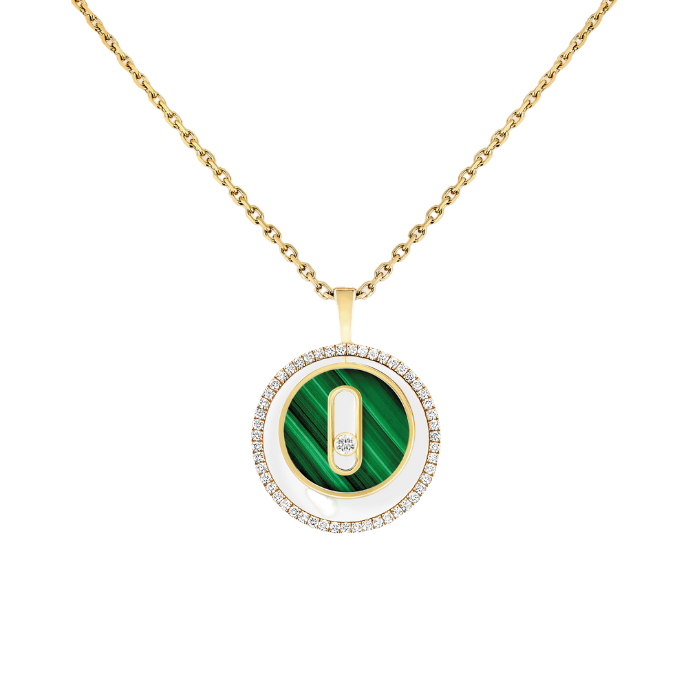 Collier Lucky Move PM Malachite Collier Diamant Or Jaune