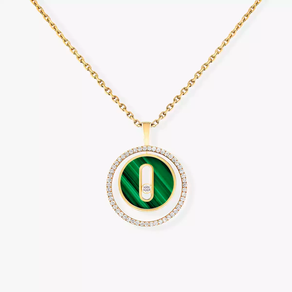 Collier Lucky Move PM Malachite Collier Diamant Or Jaune