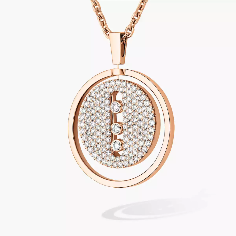 Lucky Move MM Pavé Collier Diamant Or Rose