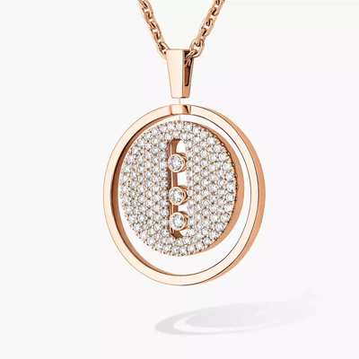 Lucky Move MM Pavé Collier Diamant Or Rose