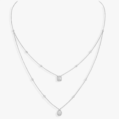 My Twin 2 Rangs Collier Diamant Or Blanc