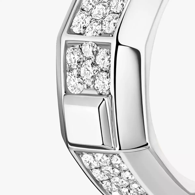 Mono clip milieu pavé Moderniste Boucles d'oreilles Diamant Or Blanc