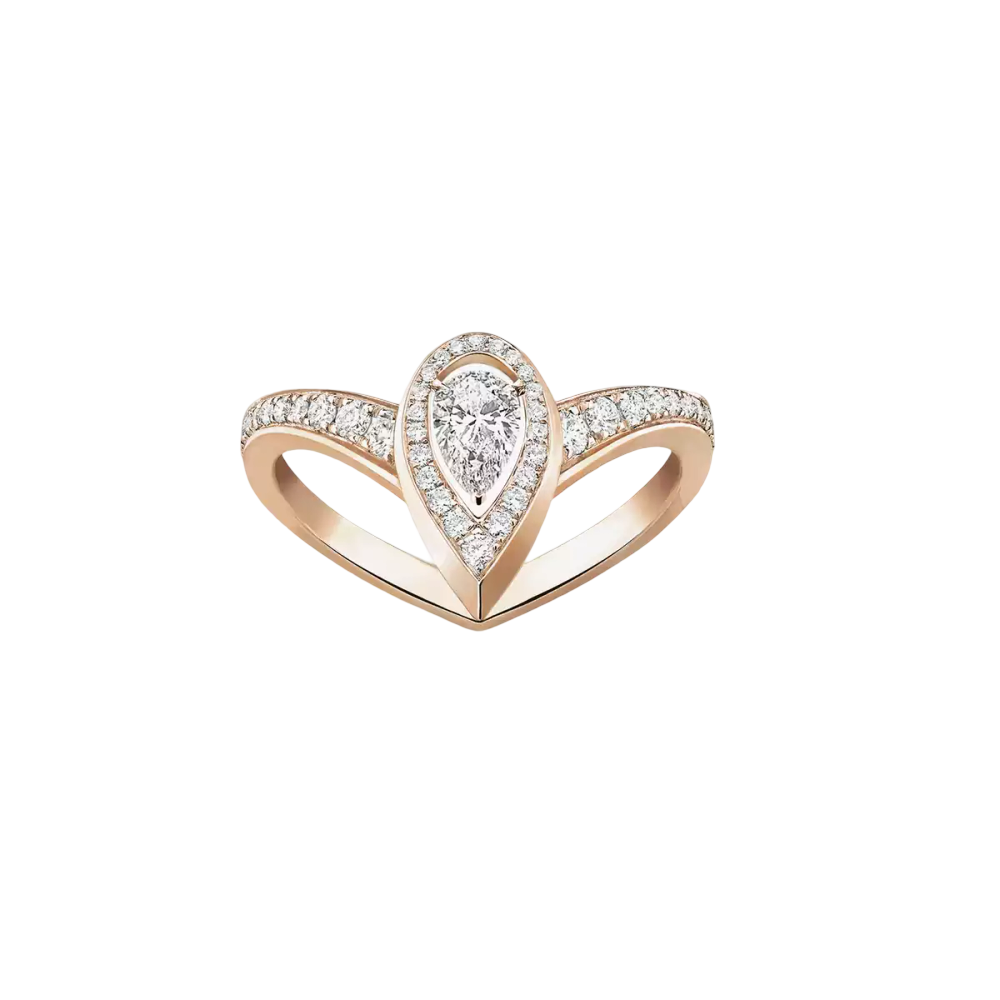 Fiery 0,10ct Bague Diamant Or Rose