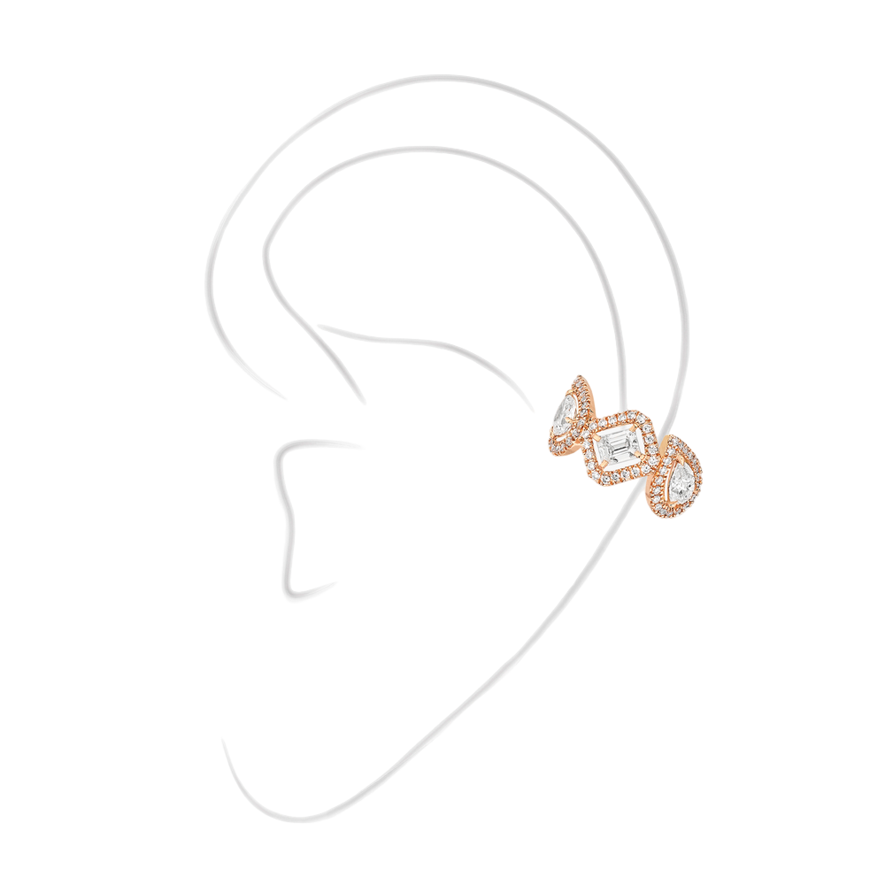 Mono clip oreille milieu My Twin 3x0,10ct Boucles d'oreilles Diamant Or Rose