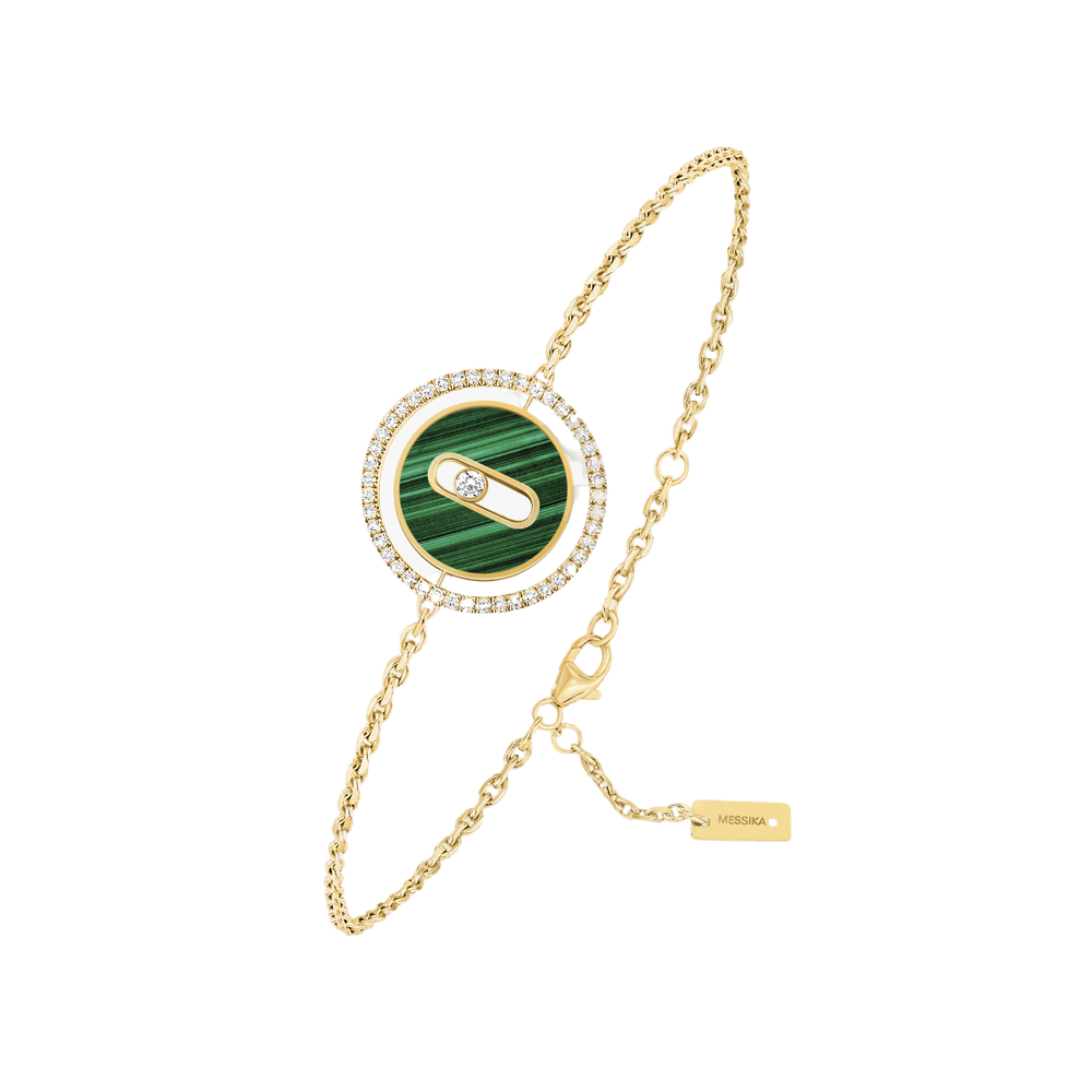Bracelet Lucky Move PM Malachite Bracelet Diamant Or Jaune