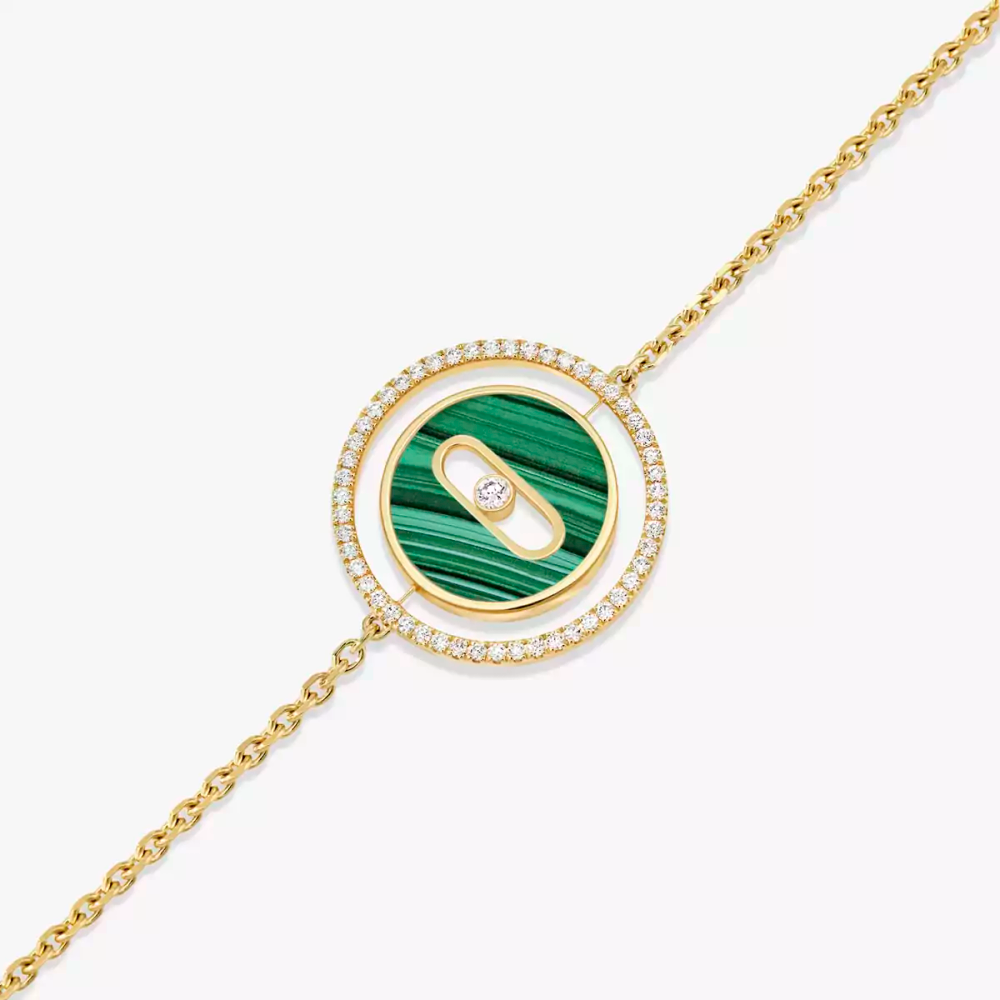 Bracelet Lucky Move PM Malachite Bracelet Diamant Or Jaune