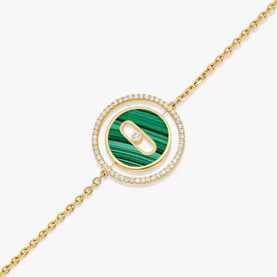 Bracelet Lucky Move PM Malachite Bracelet Diamant Or Jaune